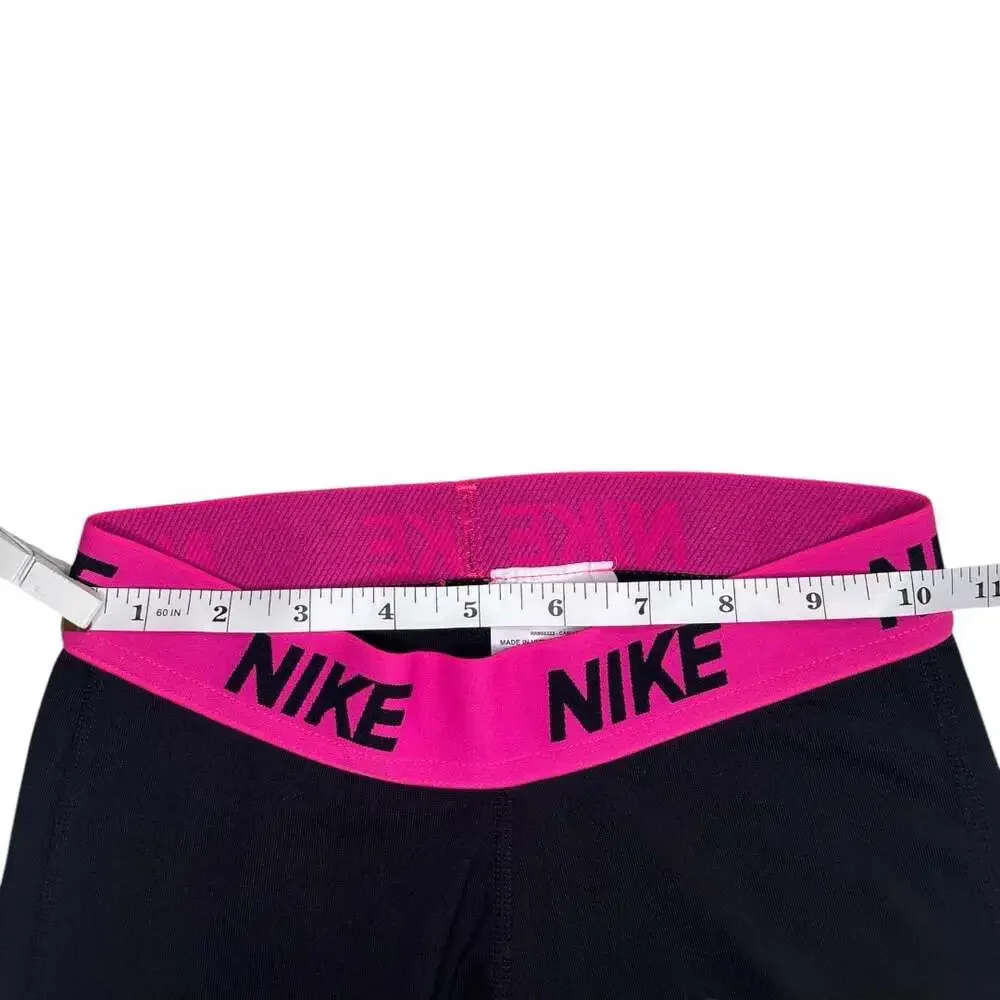 Nike Pro Dri-FIT Kids/Girls Black and Pink Capri Training Leggings